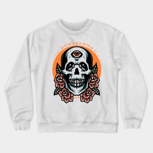 skull and roses tattoo design Crewneck Sweatshirt